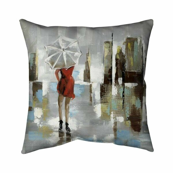 Fondo 26 x 26 in. Red Dress Woman-Double Sided Print Indoor Pillow FO2793077